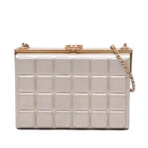 Chain Frame Clutch Embossed Calfskin #222020C26B